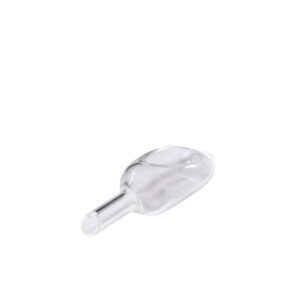 Glass weighing boat with pouring spout