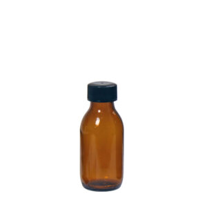 Amber glass reagent bottle with screw cap
