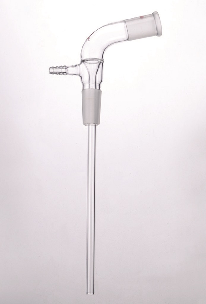 Adapter A64, vacuum receiver, inlet with hose connection, bent, long stem