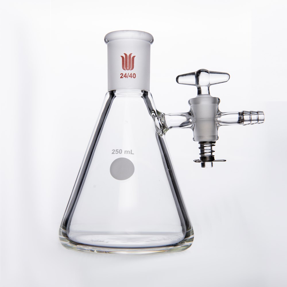 Flask F66, Erlenmeyer, heavy wall design, stopcock