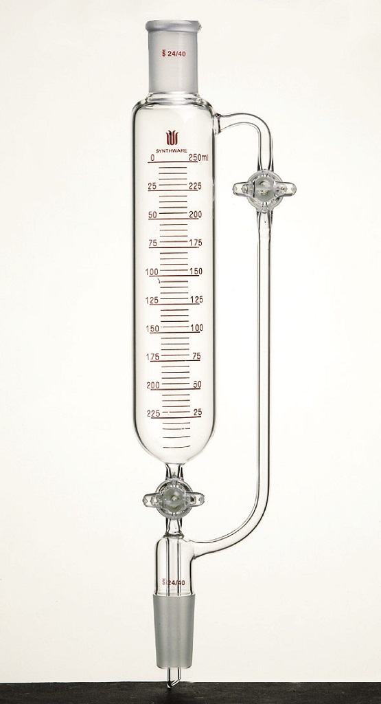 Funnel F67G, pressure equalizing, two glass stopcocks