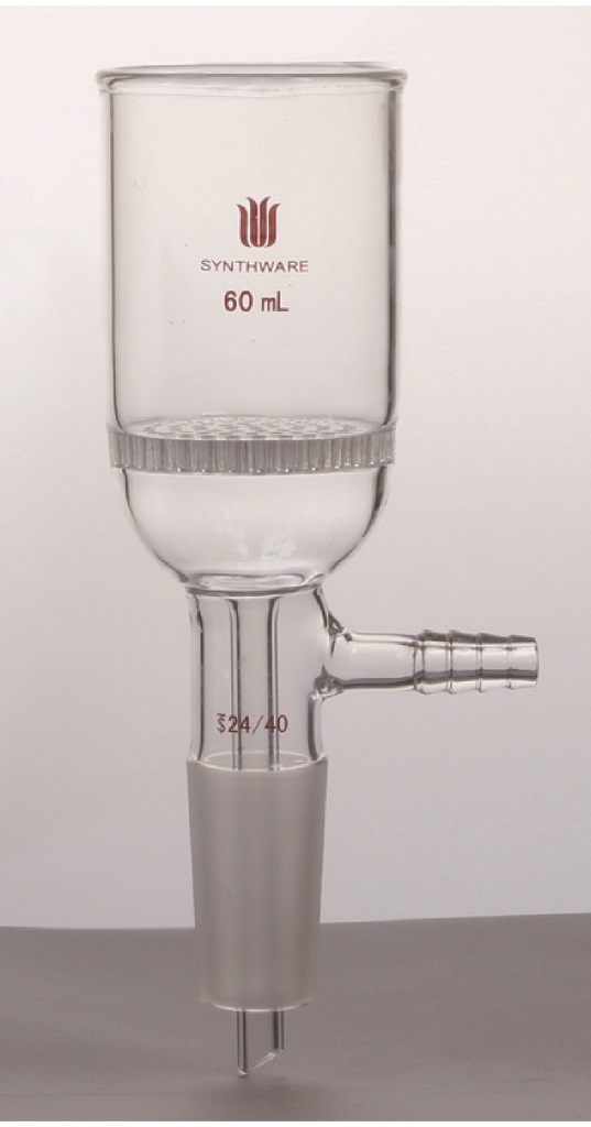 Funnel F96, Buchner, inner joint with vacuum receiver, perforated glass plate