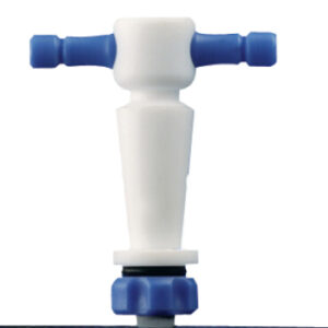 Stopcock plug, 1:5 PTFE, straight bore 2mm