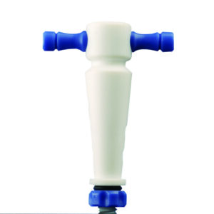 Stopcock plug, bore 2mm, 1:5 PTFE, double oblique bore