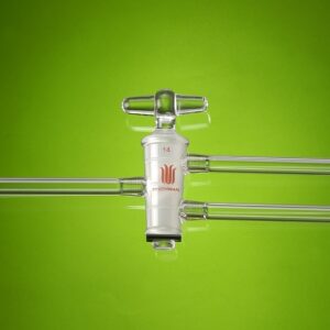 Stopcock, glass, solid plug, double oblique, vacuum