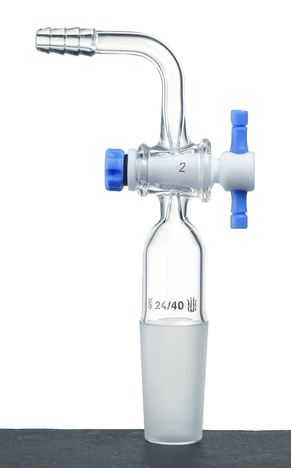 Adapter A38, stopcock PTFE, 90°, inner joint, vacuum/gas