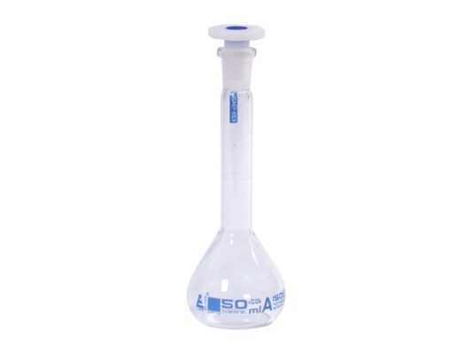 Class A borosilicate volumetric flask with stopper