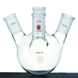 Flask F22, 4-neck, round bottom, angled