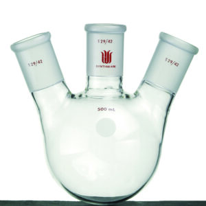 Flask F43, 3-neck, round bottom, angled