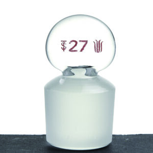 ＃19 Stopper, glass, solid, flask length, penny-head